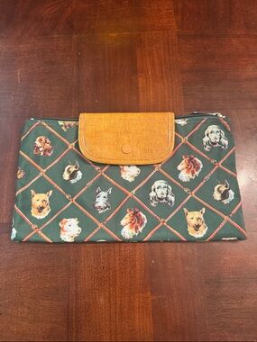 Two's Company Travel Bag Clutch Dogs Puppy Toiletry Cosmetic 11"x6" Pouch